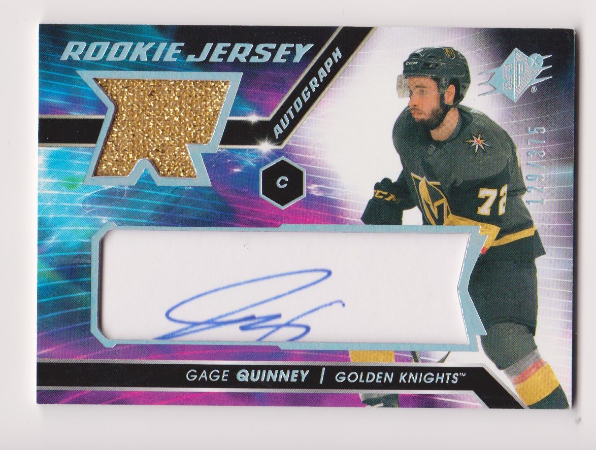 (image for) 2020-21 SPx Rookie Jersey Autographs #GQ Gage Quinney 129/375